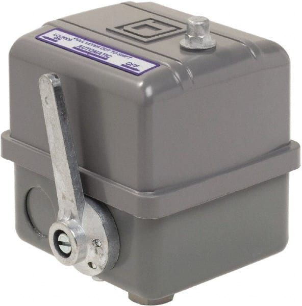 Square D - 1, 7, 9 and 3R NEMA Rated, 145 to 175 psi, Electromechanical Pressure and Level Switch - Adjustable Pressure, 575 VAC, L1-T1, L2-T2 Terminal, For Use with Square D Pumptrol - Exact Tooling