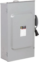Square D - 200 Amp, 240 VAC, 2 Pole Fused Safety Switch - NEMA 3R, 15 hp at 240 VAC (Single Phase), 60 hp at 240 VAC (Triple Phase), DPST Contact Form - Exact Tooling