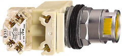 Schneider Electric - 30mm Mount Hole, Flush, Pushbutton Switch - Octagon, Amber Pushbutton, Illuminated, Momentary (MO) - Exact Tooling