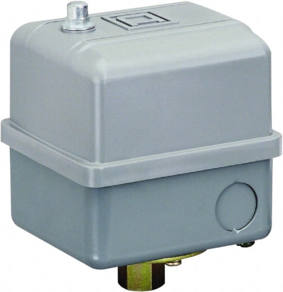 Square D - 1, 7, 9 and 3R NEMA Rated, 60 to 80 psi, Electromechanical Pressure and Level Switch - Adjustable Pressure, 575 VAC, L1-T1, L2-T2 Terminal, For Use with Square D Pumptrol - Exact Tooling
