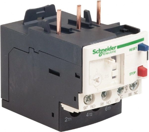 Schneider Electric - 3 Pole, NEMA Size 00-1, 1.6 to 2.5 Amp, 690 VAC, Thermal NEMA Overload Relay - Trip Class 20, For Use with LC1D09, LC1D12, LC1D18, LC1D25, LC1D32 and LC1D38 - Exact Tooling