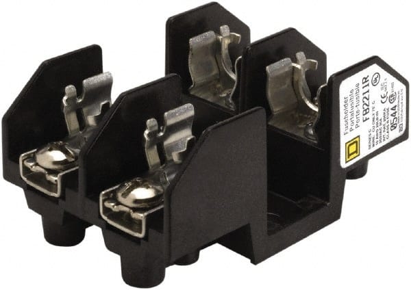 Square D - 2 Pole, 250 Volt, 30 Amp, Surface Mount Fuse Holder - Compatible with R Class Fuse - Exact Tooling
