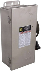 Square D - 100 Amp, 240 VAC, 250 VDC, 3 Pole Fused Safety Switch - NEMA 12, 3, 3R, 4 & 4X, 15 hp at 240 VAC, 20 hp at 250 VDC (Single Phase), 30 hp at 240 Vac, 20 hp at 250 VDC (Triple Phase), 3PST Contact Form - Exact Tooling