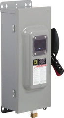 Square D - 100 Amp, 600 VAC/VDC, 3 Pole Fused Safety Switch - NEMA 12 & 3R, 30 hp at 480 VAC (Single Phase), 75 hp at 600 VAC, 50 hp at 600 VDC (Triple Phase) - Exact Tooling