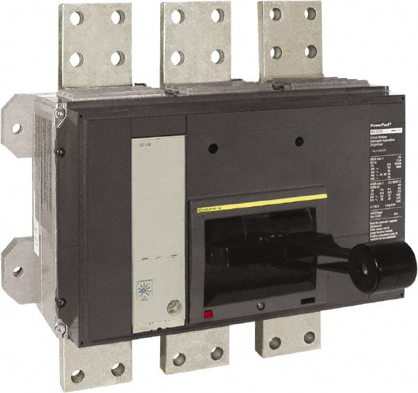 Square D - 1200 Amp, 600 VAC, 3 Pole, Panel Mount Molded Case Circuit Breaker - Electronic Trip, Multiple Breaking Capacity Ratings, 3/0 AWG - Exact Tooling