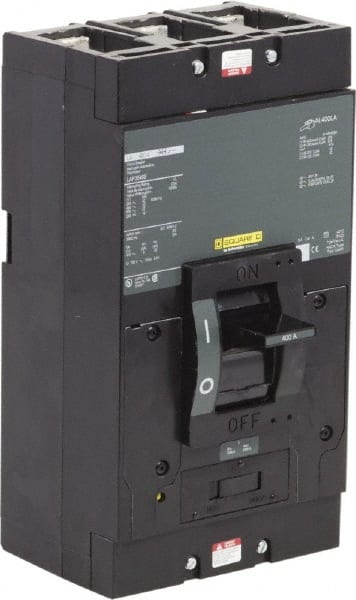 Square D - 400 Amp, 600 V, 3 Pole, Panel Mount Molded Case Circuit Breaker - Magnetic Trip, Multiple Breaking Capacity Ratings - Exact Tooling