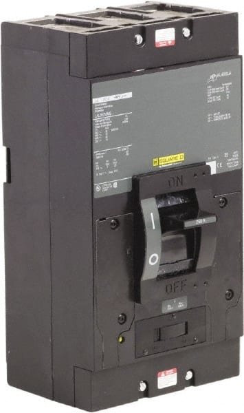 Square D - 250 Amp, 600 V, 3 Pole, Panel Mount Molded Case Circuit Breaker - Thermal Magnetic Trip, Multiple Breaking Capacity Ratings - Exact Tooling