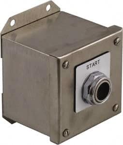 Schneider Electric - 1 Operator, Projecting Pushbutton Control Station - Auto, Hand, Off (Legend), Maintained Switch, NO/NC Contact, NEMA 1, 13, 3, 4 - Exact Tooling