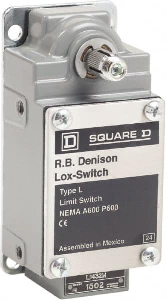 Square D - 10 Amp, NO/NC Configuration, Left Hand Operation, Rope Operated Limit Switch - Automatic Reset, Cable Pull, 600 VAC - Exact Tooling