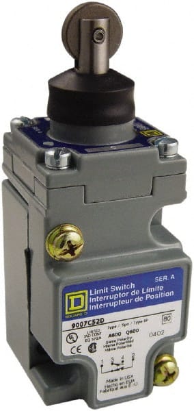 Square D - SPDT, NC/NO, 600 Volt Screw Terminal, Roller Plunger Actuator, General Purpose Limit Switch - 1, 2, 4, 6, 12, 13, 6P NEMA Rating, IP67 IPR Rating - Exact Tooling