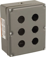 Schneider Electric - 6 Hole, 30mm Hole Diameter, Zinc Alloy Pushbutton Switch Enclosure - 3, 4, 13 NEMA Rated - Exact Tooling