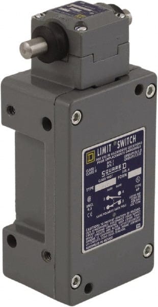 Square D - DPDT, 2NC/2NO, 600 Volt Screw Terminal, Roller Plunger Actuator, General Purpose Limit Switch - 1, 2, 4, 6, 12, 13, 6P NEMA Rating, IP67 IPR Rating - Exact Tooling
