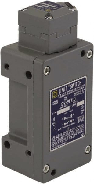 Square D - SPDT, NC/NO, 600 Volt Screw Terminal, Plunger Actuator, General Purpose Limit Switch - 1, 2, 4, 6, 12, 13, 6P NEMA Rating, IP67 IPR Rating - Exact Tooling