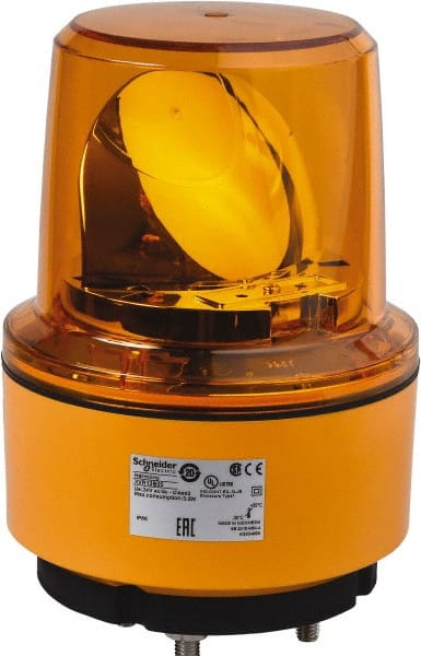 Schneider Electric - 12 VDC, 250 mAmp, Rotating Beacon LED Light - Surface Mounted, 7.05 Inch High, 130mm Diameter, 162 Flashes per min - Exact Tooling