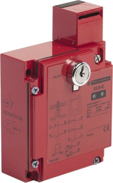 Telemecanique Sensors - 2NO/2NC Configuration, 300 VAC, 5 Amp, Metal Key Safety Limit Switch - 3.86 Inch Wide x 1.73 Inch Deep x 5-3/4 Inch High, IP67 Ingress Rating - Exact Tooling