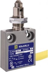 Square D - SPDT, NC/NO, 240 VAC, Prewired Terminal, Roller Plunger Actuator, General Purpose Limit Switch - 1, 2, 4, 6, 6P NEMA Rating, IP67 IPR Rating, Panel Mount, 80 Ounce Operating Force - Exact Tooling