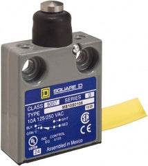 Square D - SPDT, NC/NO, 240 VAC, Prewired Terminal, Plunger Actuator, General Purpose Limit Switch - 1, 2, 4, 6, 6P NEMA Rating, IP67 IPR Rating, 80 Ounce Operating Force - Exact Tooling