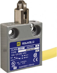 Square D - SPDT, NC/NO, 240 VAC, Prewired Terminal, Roller Plunger Actuator, General Purpose Limit Switch - 1, 2, 4, 6, 6P NEMA Rating, IP67 IPR Rating, 80 Ounce Operating Force - Exact Tooling