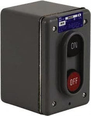 Schneider Electric - 2 Operator, Flush Pushbutton Control Station - Off, On (Legend), Momentary Switch, NO/NC Contact, NEMA 1, 4 - Exact Tooling