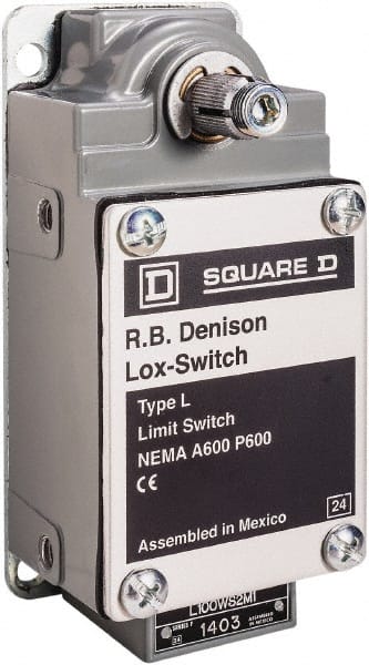 Square D - 3PDT, 3NO, 600 Volt, Screw Terminal, Rotary Spring Return Actuator, General Purpose Limit Switch - 1, 2, 4, 12, 13 NEMA Rating, IP67 IPR Rating - Exact Tooling