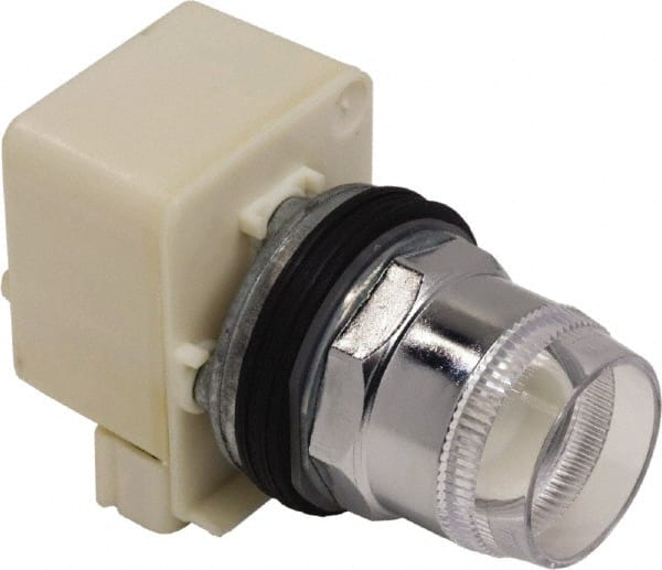 Schneider Electric - 1.18 Inch Mount Hole, Extended Straight, Pushbutton Switch Only - Round, Illuminated, Momentary (MO), Weatherproof, Dust and Oil Resistant - Exact Tooling