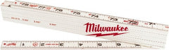 Milwaukee Tool - 6-1/2' Long, 1/16" Graduation, Folding Rule - 1-3/8" Wide, Composite Laminate - Exact Tooling