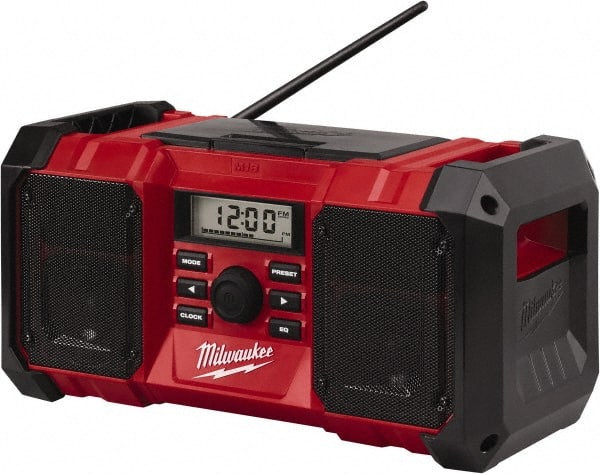 Milwaukee Tool - Backlit LCD Cordless Jobsite Radio - Powered by Battery - Exact Tooling