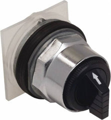 Schneider Electric - 1.18 Inch Mount Hole, 3 Position, Knob and Pushbutton Operated, Selector Switch Only - Black, Maintained (MA), without Contact Blocks, Weatherproof and Dust and Oil Resistant - Exact Tooling