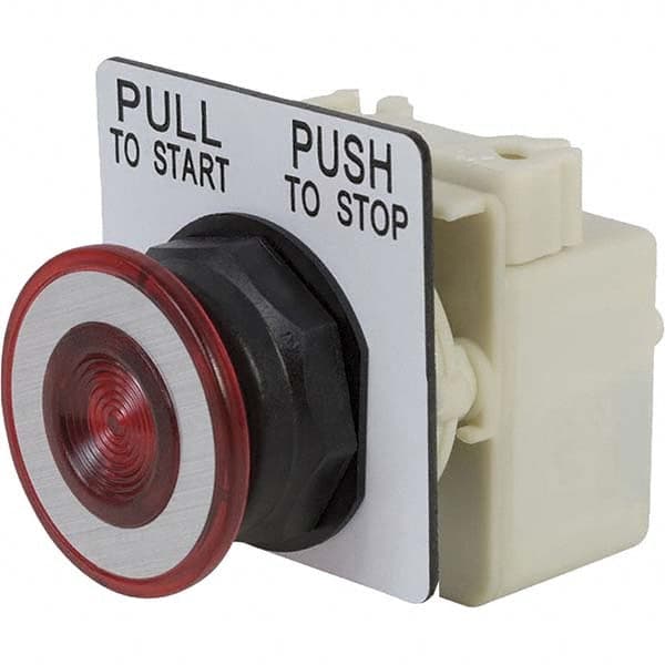 Schneider Electric - 1.22 Inch Mount Hole, Extended Mushroom Head, Pushbutton Switch with Contact Block - Exact Tooling