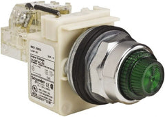 Schneider Electric - 120 VAC Green Lens Indicating Light - Screw Clamp Connector - Exact Tooling