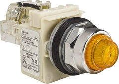 Schneider Electric - 120 VAC Amber Lens Indicating Light - Screw Clamp Connector - Exact Tooling