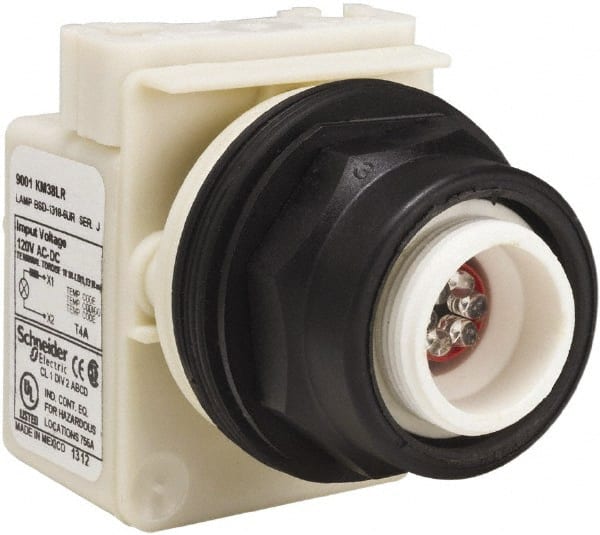 Square D - Extended Straight Pushbutton Switch Operator - Red, Round Button, LED Lamp, Illuminated - Exact Tooling