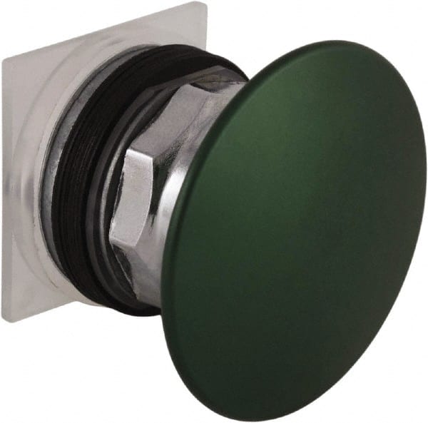 Schneider Electric - 30mm Mount Hole, Extended Mushroom Head, Pushbutton Switch Only - Round, Green Pushbutton, Nonilluminated, Momentary (MO) - Exact Tooling