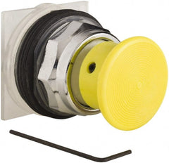 Schneider Electric - 30mm Mount Hole, Extended Straight, Pushbutton Switch Only - Yellow Pushbutton, Momentary (MO) - Exact Tooling