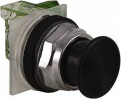Schneider Electric - 30mm Mount Hole, Extended Straight, Pushbutton Switch with Contact Block - Black Pushbutton, Momentary (MO) - Exact Tooling