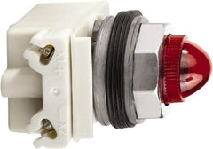 Schneider Electric - 120 V Red Lens Incandescent Pilot Light - Round Lens, Screw Clamp Connector - Exact Tooling
