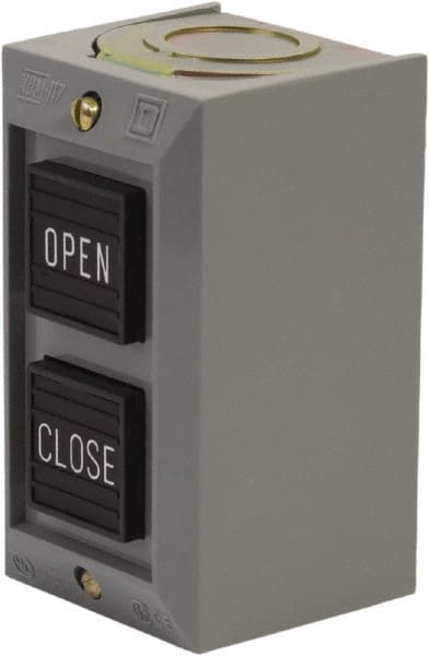Schneider Electric - 2 Operator, Projecting Pushbutton Control Station - Close, Open (Legend), Momentary Switch, 2NO Contact, NEMA 1 - Exact Tooling