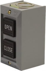 Schneider Electric - 2 Operator, Projecting Pushbutton Control Station - Close, Open (Legend), Momentary Switch, 2NO Contact, NEMA 1 - Exact Tooling