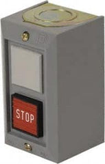Schneider Electric - 2 Operator, Projecting Pushbutton Control Station - Lower, Raise (Legend), Momentary Switch, 2NO Contact, NEMA 1 - Exact Tooling