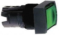 Schneider Electric - 16mm Mount Hole, Flush, Pushbutton Switch Only - Rectangle, Green Pushbutton, Illuminated, Momentary (MO), Vibration Resistant - Exact Tooling