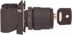 Schneider Electric - 22mm Mount Hole, 3 Position, Key Operated, Selector Switch with Contact Blocks - Maintained (MA), 2NO, Shock, Vibration and Water Resistant - Exact Tooling