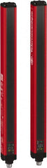 Telemecanique Sensors - 30 Beam, 12.2 Inch Height Protection, 3, 6m Max Sensing, 14 to 131°F, Finger/Hand Protection 4, Safety Light Curtain - 24 VDC, Red, Aluminum - Exact Tooling