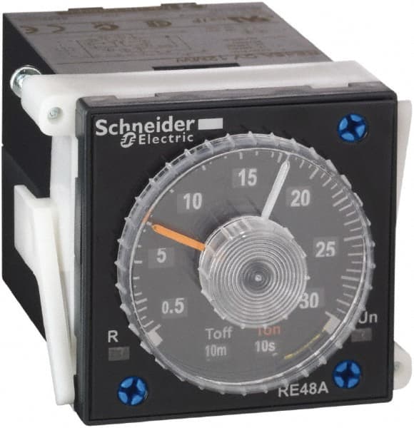 Schneider Electric - 300 hr Delay, Time Delay Relay - 5 Contact Amp, 24 to 240 VAC/VDC at 50/60 Hz - Exact Tooling