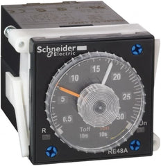 Schneider Electric - 300 hr Delay, Time Delay Relay - 5 Contact Amp, 24 to 240 VAC/VDC at 50/60 Hz - Exact Tooling