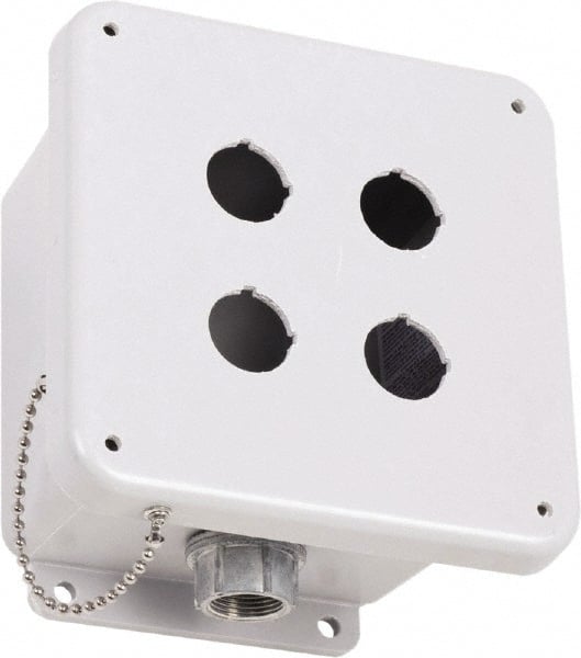 Square D - 4 Hole, 30mm Hole Diameter, Polymer Pushbutton Switch Enclosure - 3, 4, 13, 4X NEMA Rated - Exact Tooling