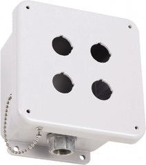 Square D - 4 Hole, 30mm Hole Diameter, Polymer Pushbutton Switch Enclosure - 3, 4, 13, 4X NEMA Rated - Exact Tooling
