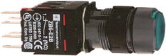 Schneider Electric - 16mm Mount Hole, Flush, Pushbutton Switch with Contact Block - Round, Green Pushbutton, Illuminated, Momentary (MO) - Exact Tooling