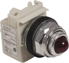 Schneider Electric - 120 V Red Lens LED Pilot Light - Round Lens, Screw Clamp Connector - Exact Tooling