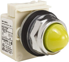 Schneider Electric - 120 V Yellow Lens LED Indicating Light - Screw Clamp Connector - Exact Tooling
