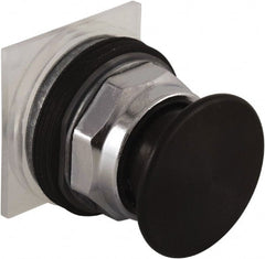 Schneider Electric - 30mm Mount Hole, Extended Mushroom Head, Pushbutton Switch Only - Round, Black Pushbutton, Nonilluminated, Maintained (MA) - Exact Tooling